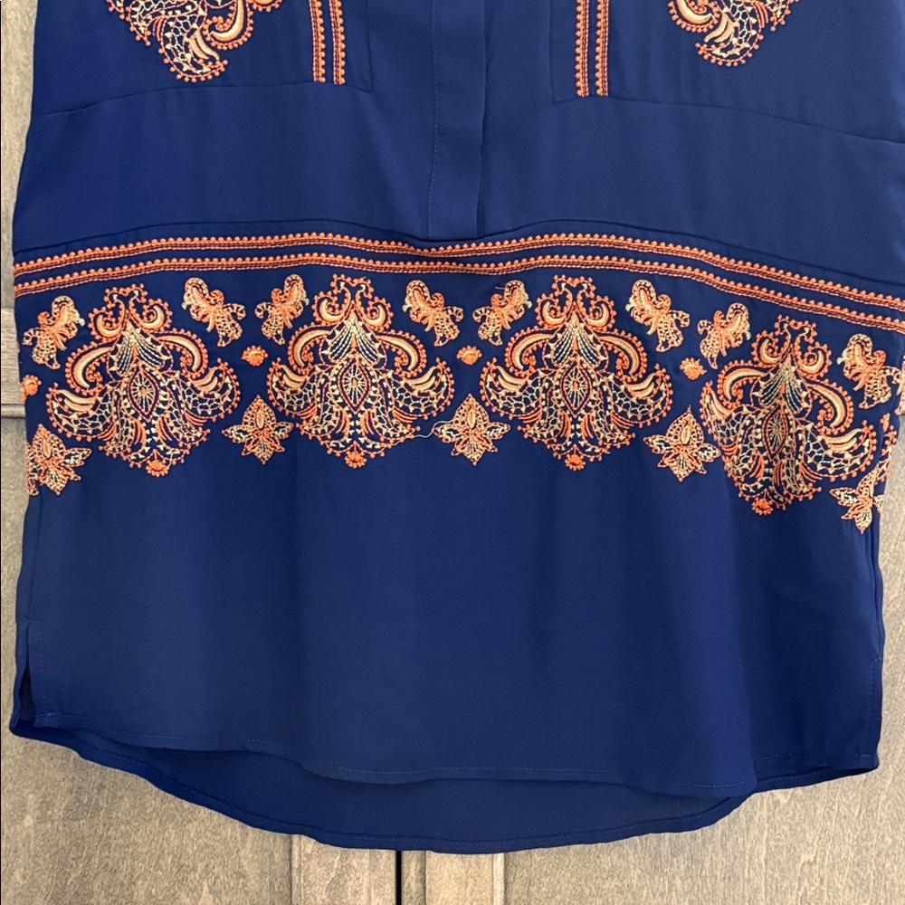 THML Deep Blue Embroidered Top - Picture 11 of 14